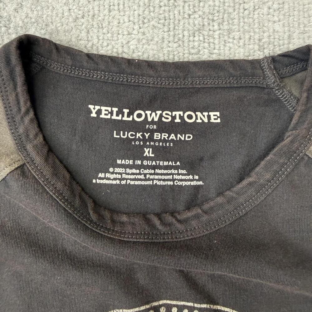 Lucky Brand Shirt Mens XL Gray Yellowstone Ride For The Brand Graphic Tee - Picture 3 of 9